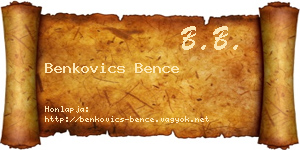 Benkovics Bence névjegykártya
