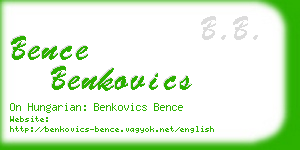 bence benkovics business card
